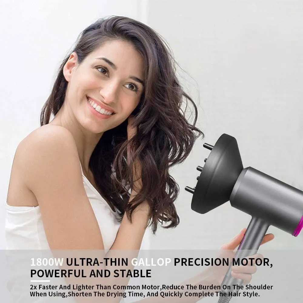 1800W Professional Hair Dryer with Diffuser Ionic Conditioning