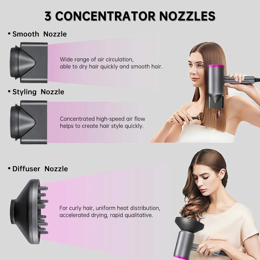 1800W Professional Hair Dryer with Diffuser Ionic Conditioning