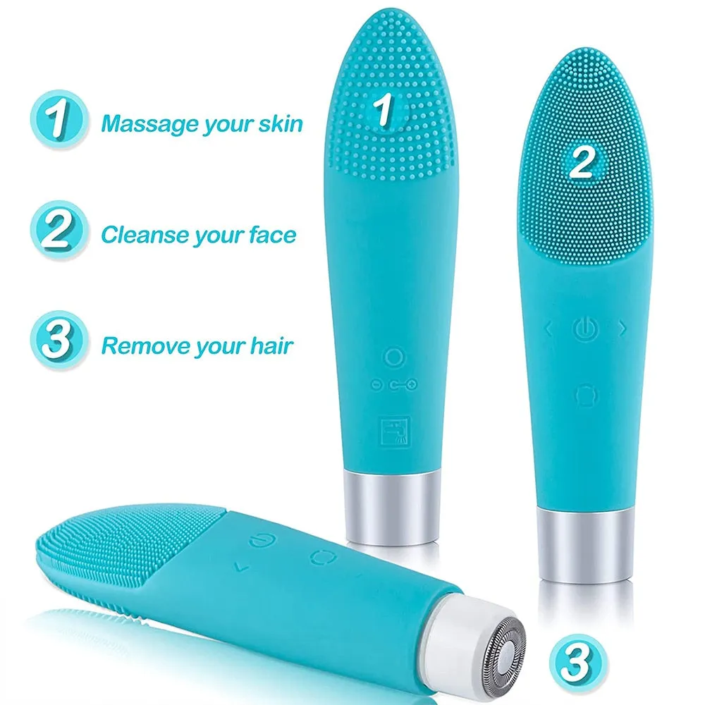 3-in-1 Rechargeable Waterproof Sonic Facial Care Tool