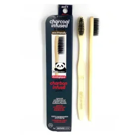 Active Charcoal Infused Slim Bamboo Toothbrush 1 Count By Senzacare