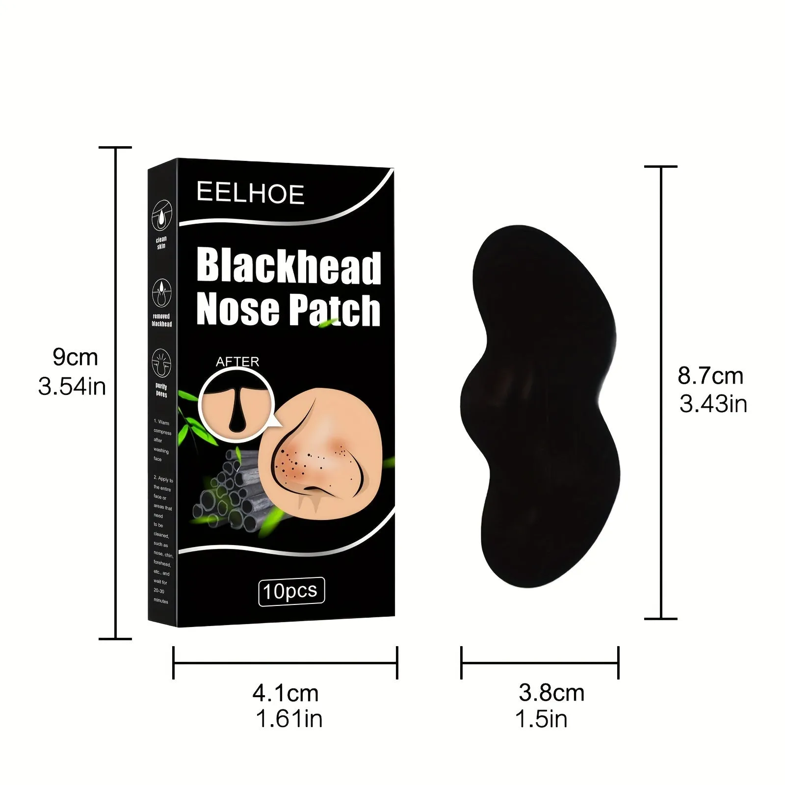Bamboo Charcoal Nose Patches for Acne Deep Cleansing 10pcs