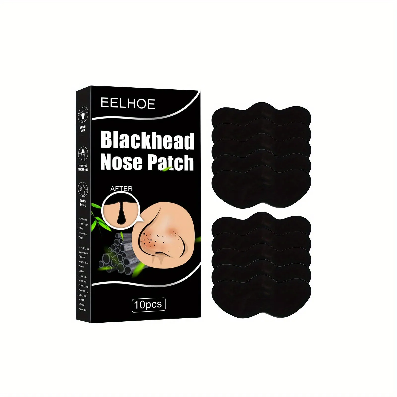 Bamboo Charcoal Nose Patches for Acne Deep Cleansing 10pcs