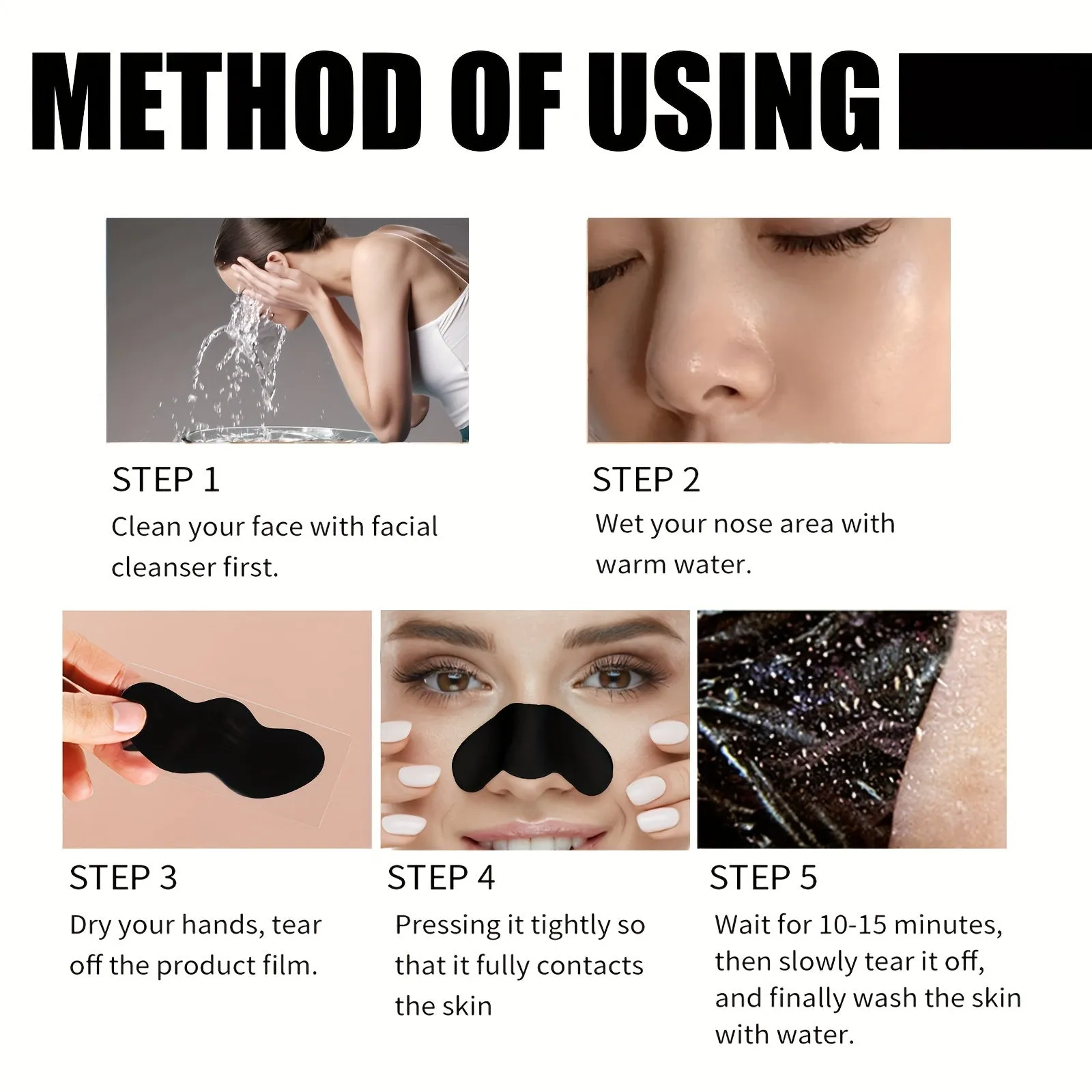 Bamboo Charcoal Nose Patches for Acne Deep Cleansing 10pcs