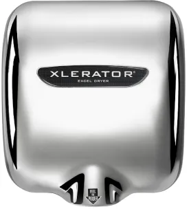 Excel Dryer XLERATOR® XL-CH Hand Dryer with HEPA Filter - Polished Chrome High Speed Automatic Surface-Mounted