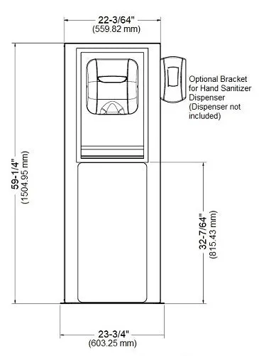 Excel Dryer XLERATOR® XL-SB-M MOBILE HYGIENE STATION - Brushed Stainless XLERATOR® XL-SB (120V) with HEPA Filter