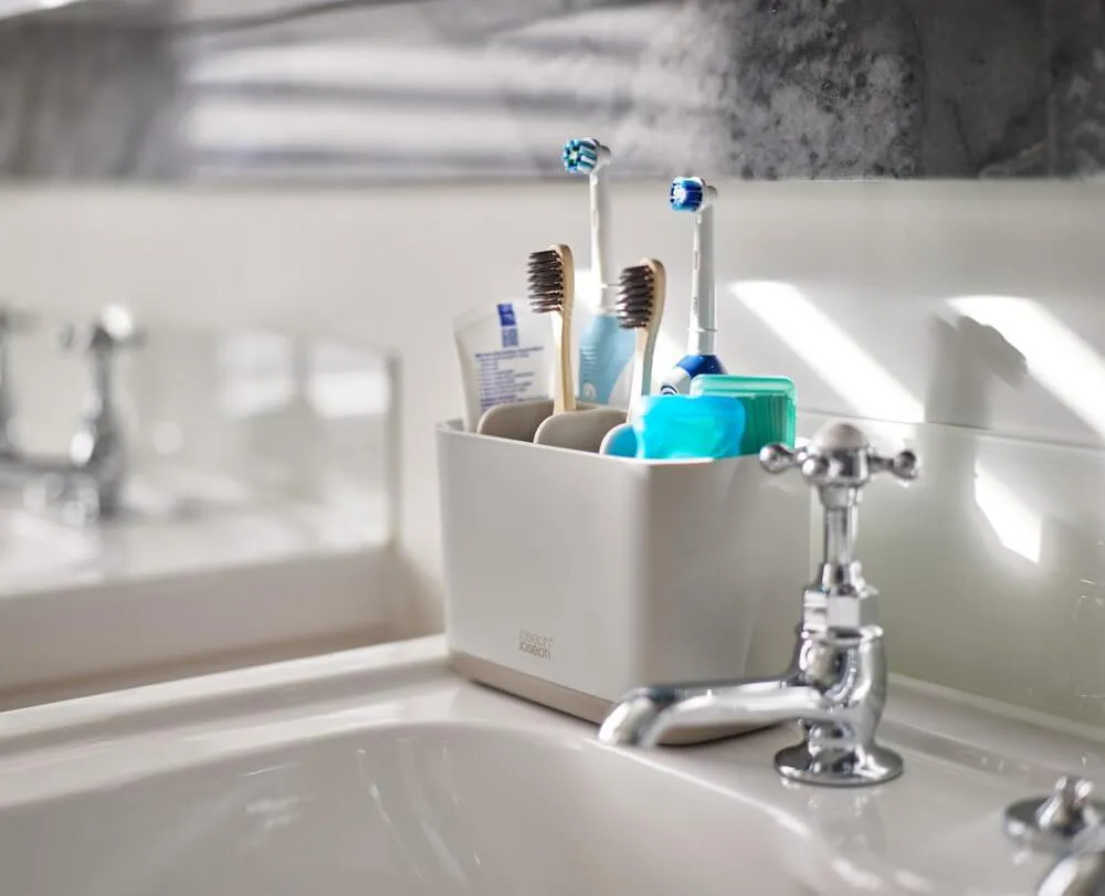 Joseph Joseph EasyStore Large Toothbrush Caddy Ecru