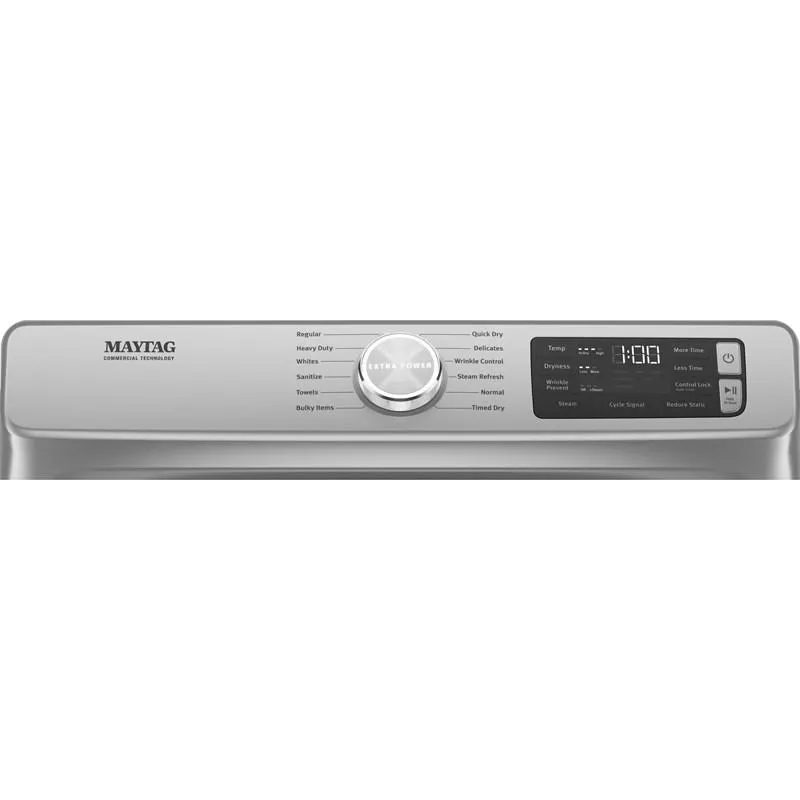 Maytag YMED6630HC 7.3 Cube Feet Front Load Electric Dryer With Extra Power And Quick Dry Cycle In Metallic Slate