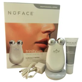 Nuface Trinity Pro Facial Trainer Kit - White by Nuface for Unisex - 4 Pc Kit Nuface Trinity Pro Device, Trinity Facial Trainer Attachment, 2oz Gel Primer - All Skin Types, Charging Cradle/Power Adapter, Manual & Quick Start Guide