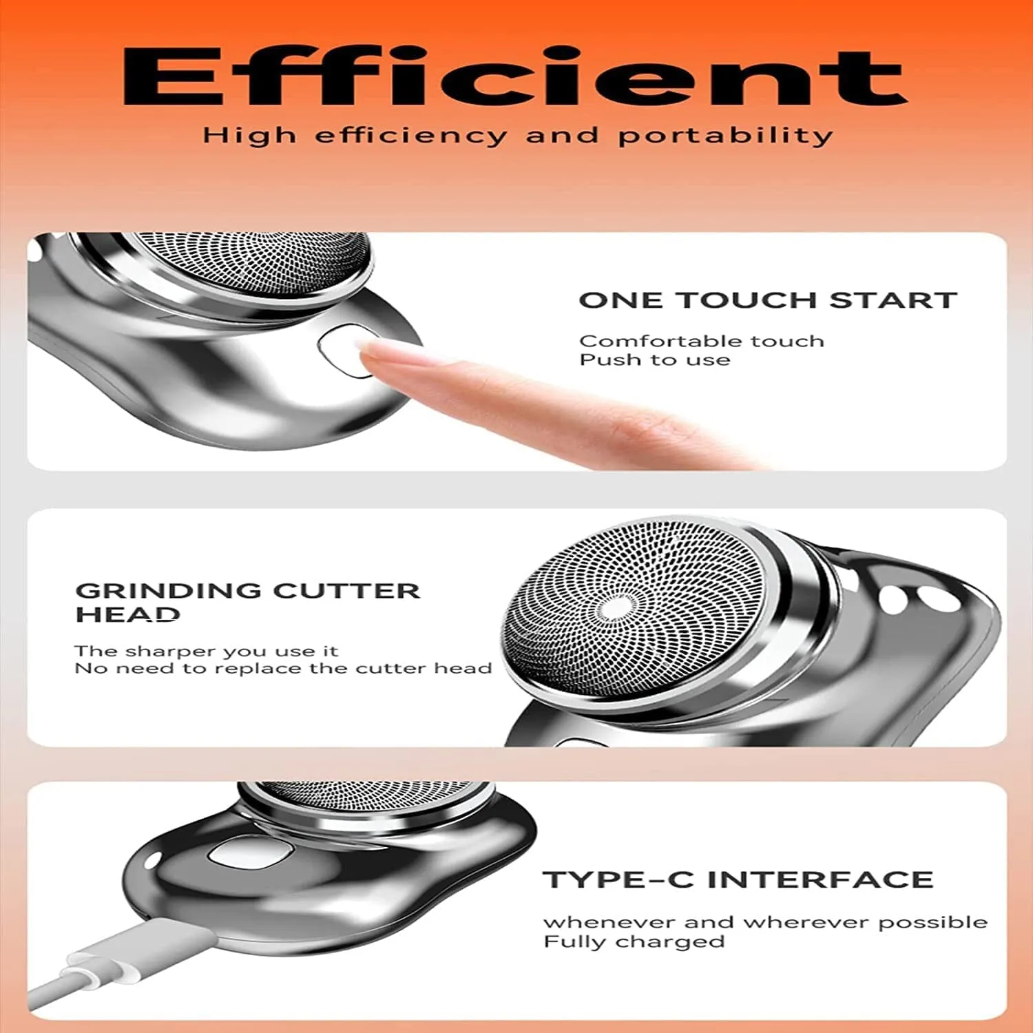 Pocket Size Portable Shaver Wet and Dry Mens Razor USB Rechargeable Shaver