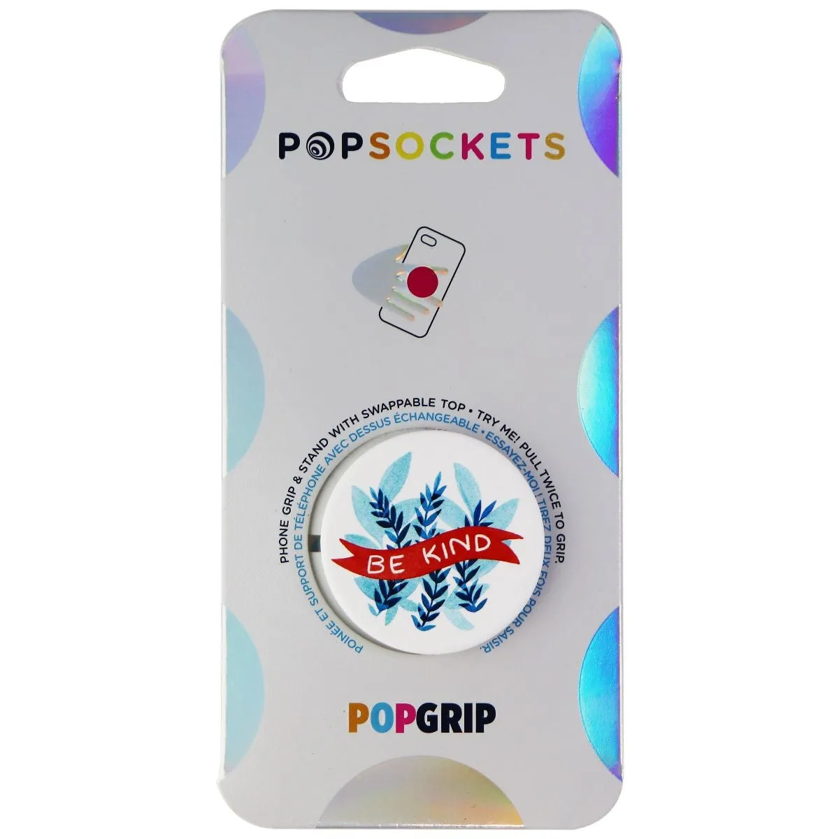 PopSockets PopGrip Expanding Stand and Grip with Swappable Top - Be Kind