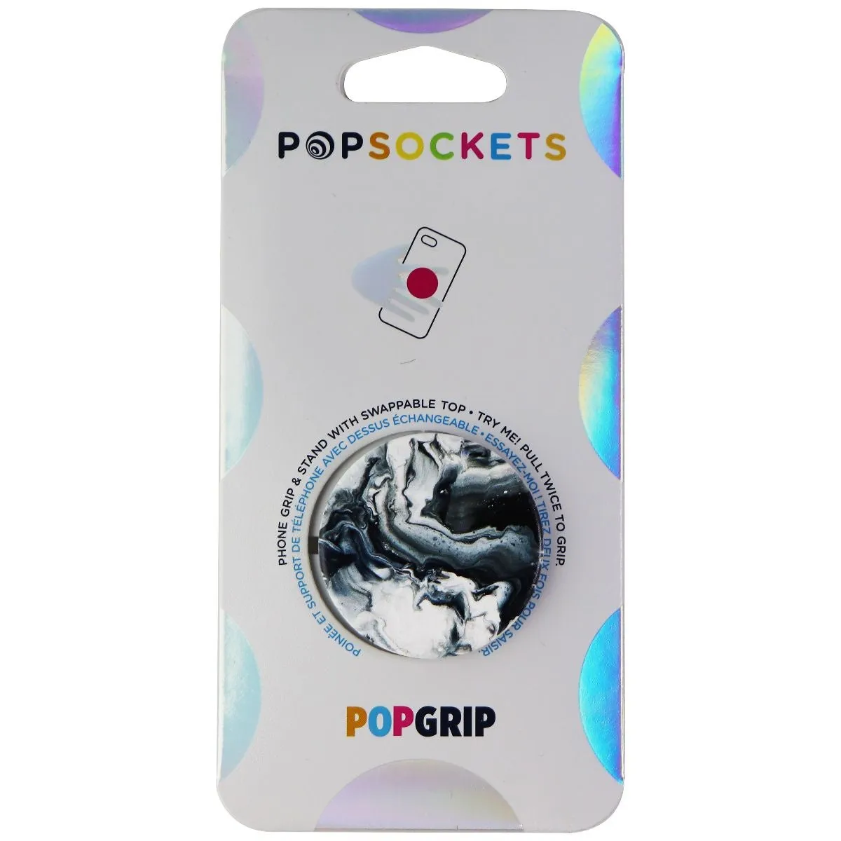 PopSockets PopGrip Expanding Stand and Grip with Swappable Top - Ghost Marble