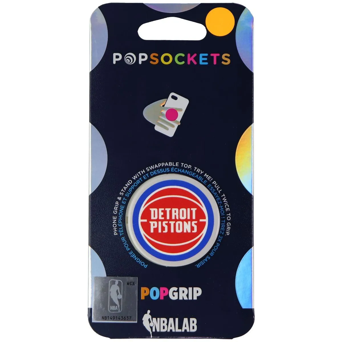 PopSockets: PopGrip Swappable Grip for Phones & Tablets - NBA - Detroit Pistons