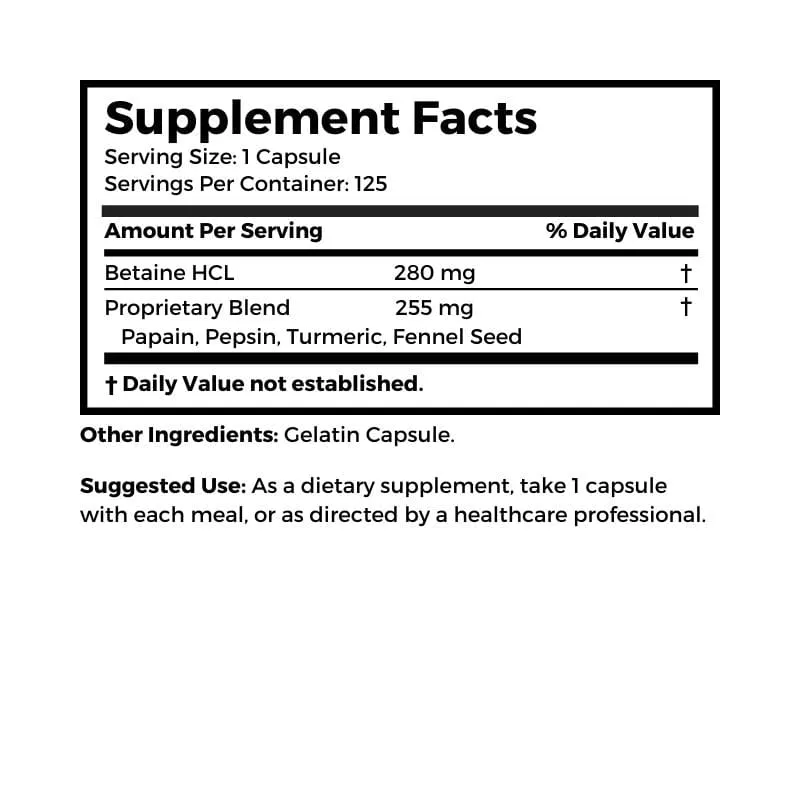 Quick Digestive Aid Protocol, 535 mg 125 capsules