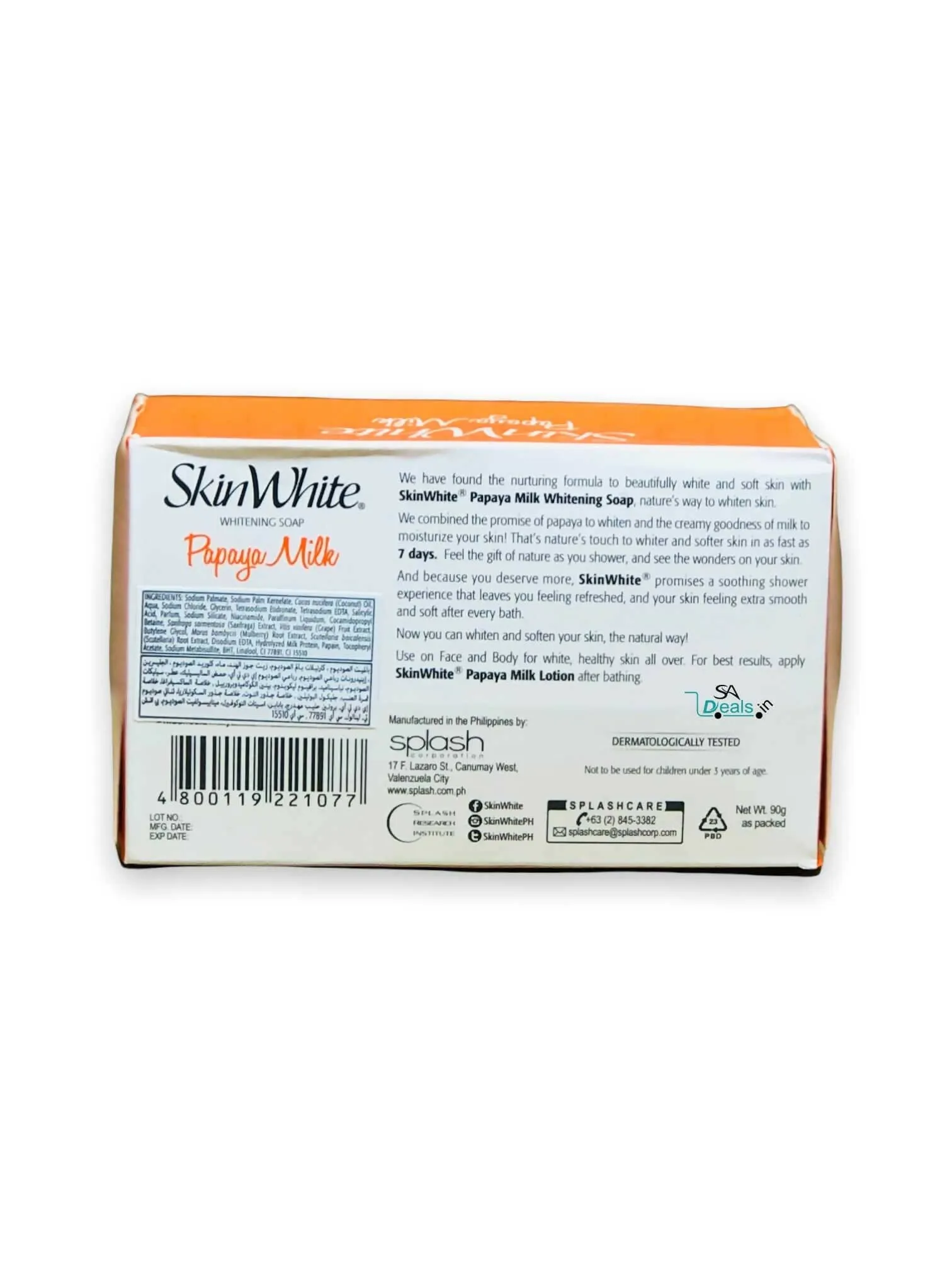 Skinwhite Papaya Milk Whitening Soap 90g