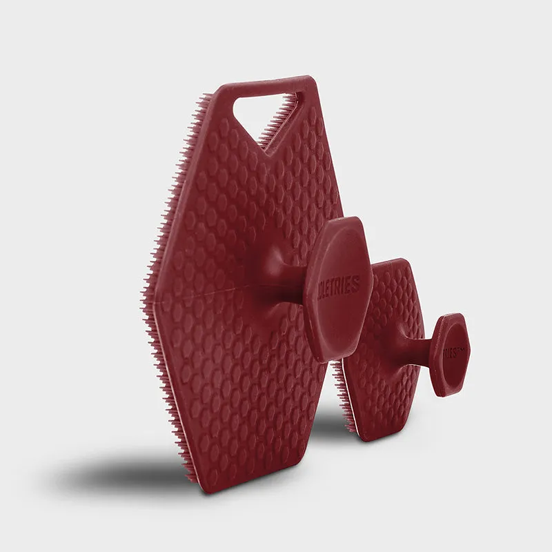 Tooletries - The Face & Body Scrubber Set, Burgundy