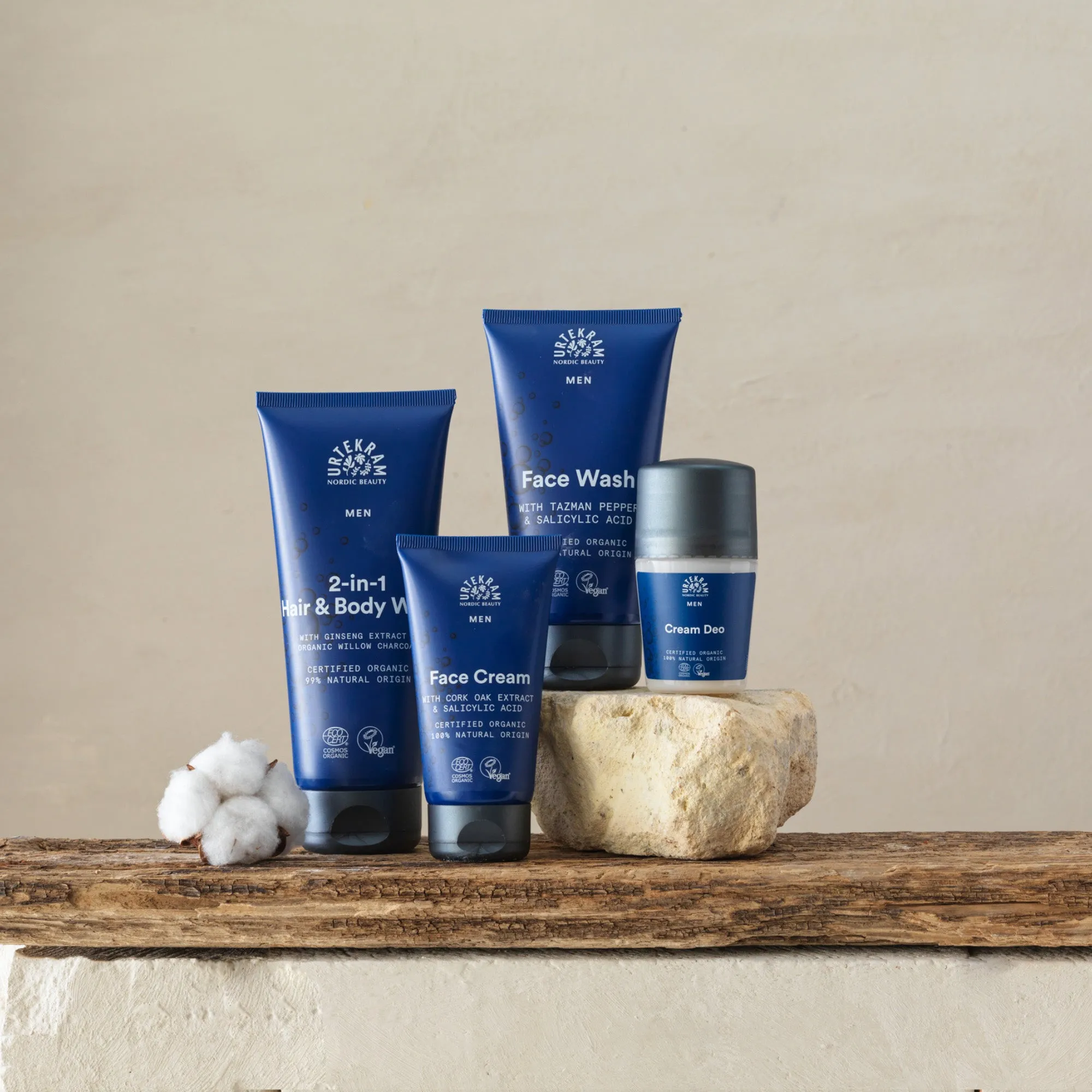 Urtekram Men's Face Cream with Salicylic Acid and Tazman Pepper 75ml