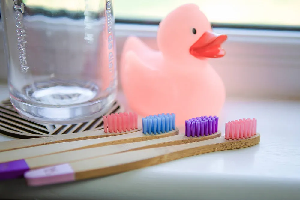 Wild & Stone Children's Bamboo Toothbrush - 4 Pack - Candy